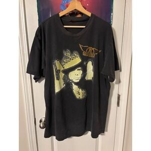 Vintage Aerosmith Nine Lives Tour 1997 T-Shirt Steven Tyler Graphic Black XL